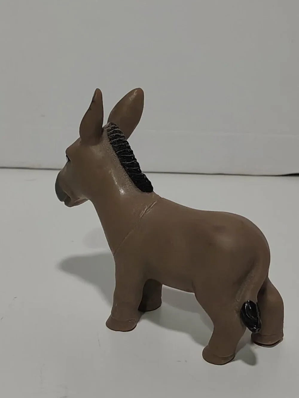 Vintage 2005 Donkey Rubber Figure Bath Toy Farm Animal Brown Kids Toy